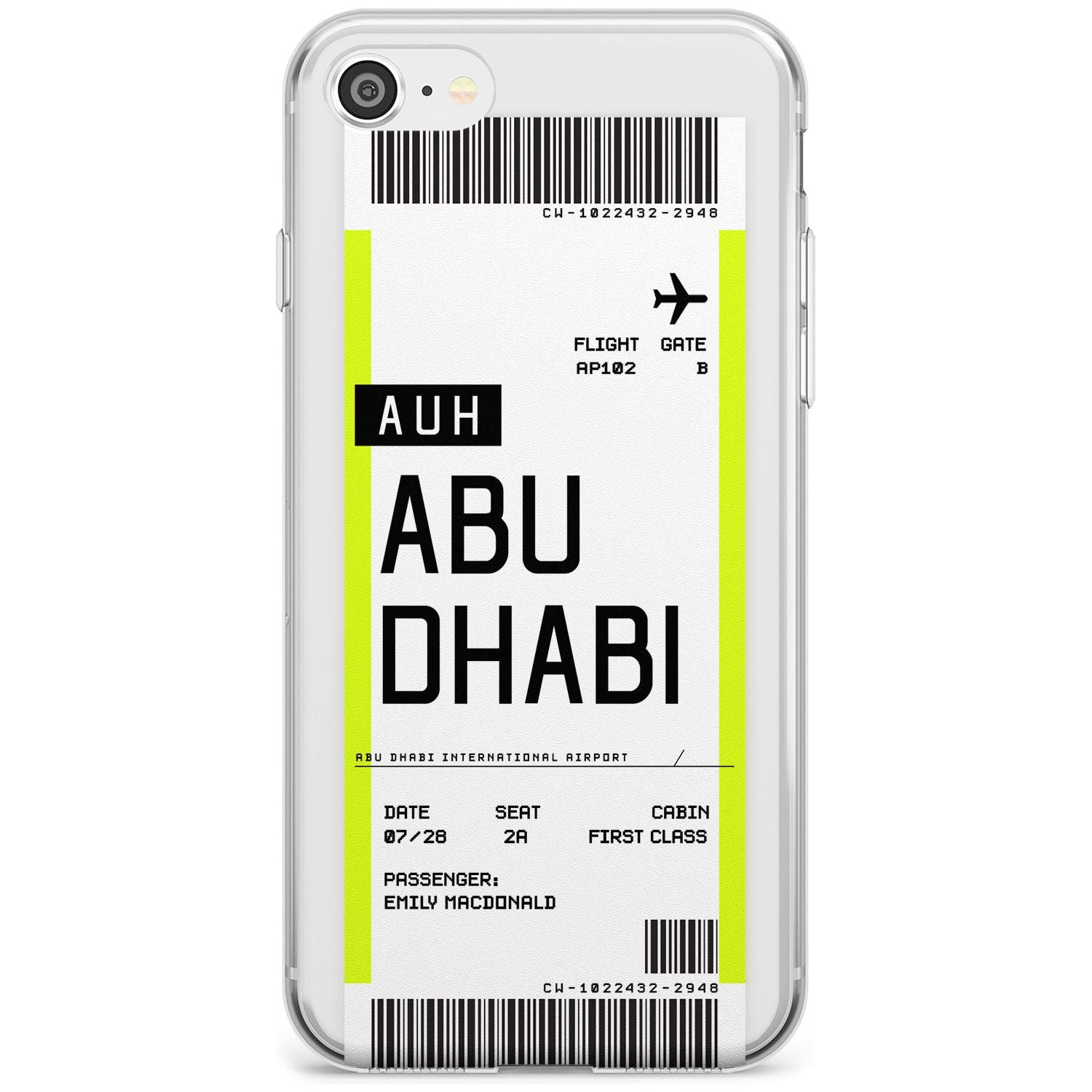 Abu Dhabi Boarding Pass iPhone Case  Slim Case Custom Phone Case - Case Warehouse