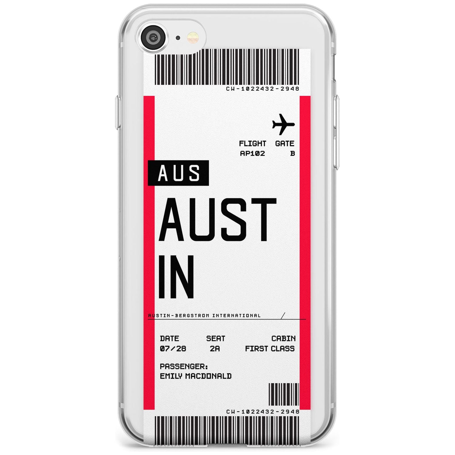 Austin Boarding Pass iPhone Case  Slim Case Custom Phone Case - Case Warehouse