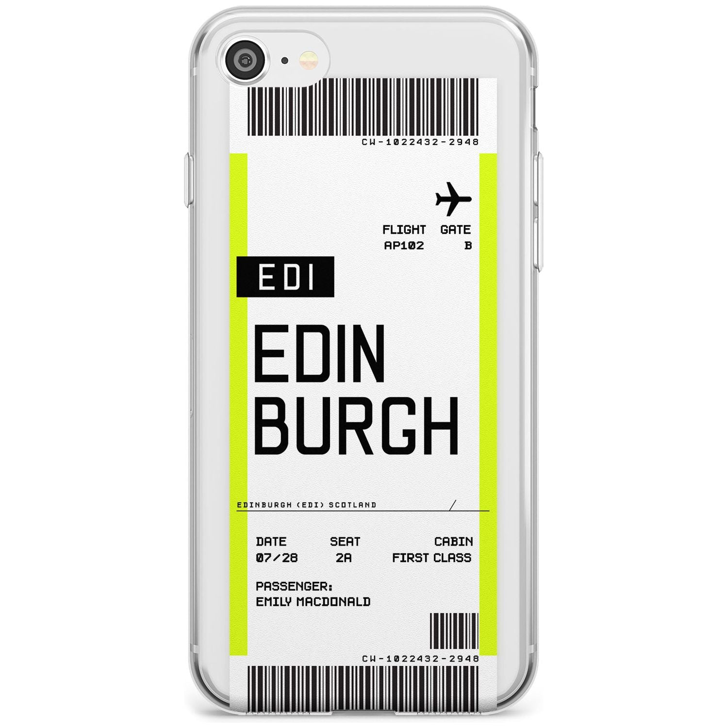 Edinburgh Boarding Pass  Slim Case Custom Phone Case - Case Warehouse
