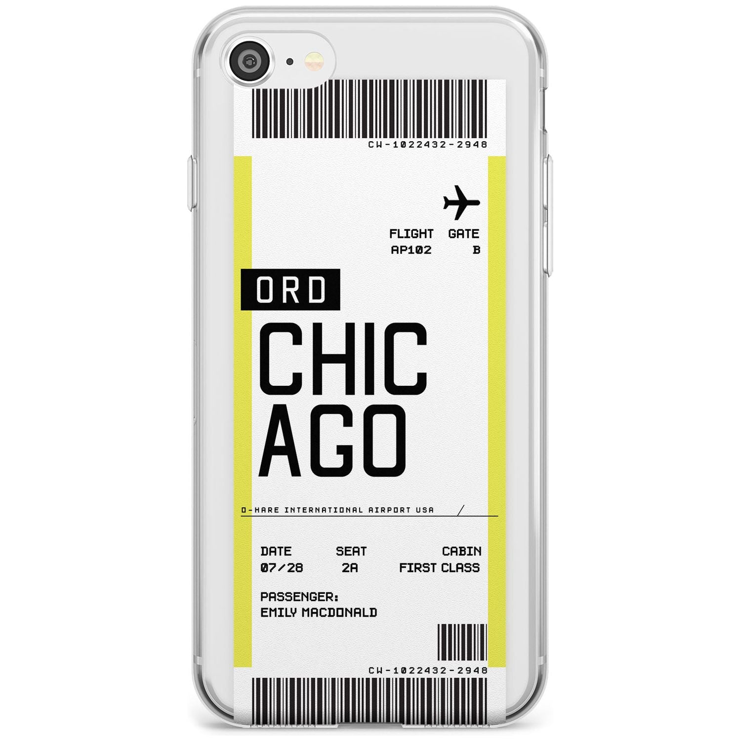 Chicago Boarding Pass iPhone Case  Slim Case Custom Phone Case - Case Warehouse