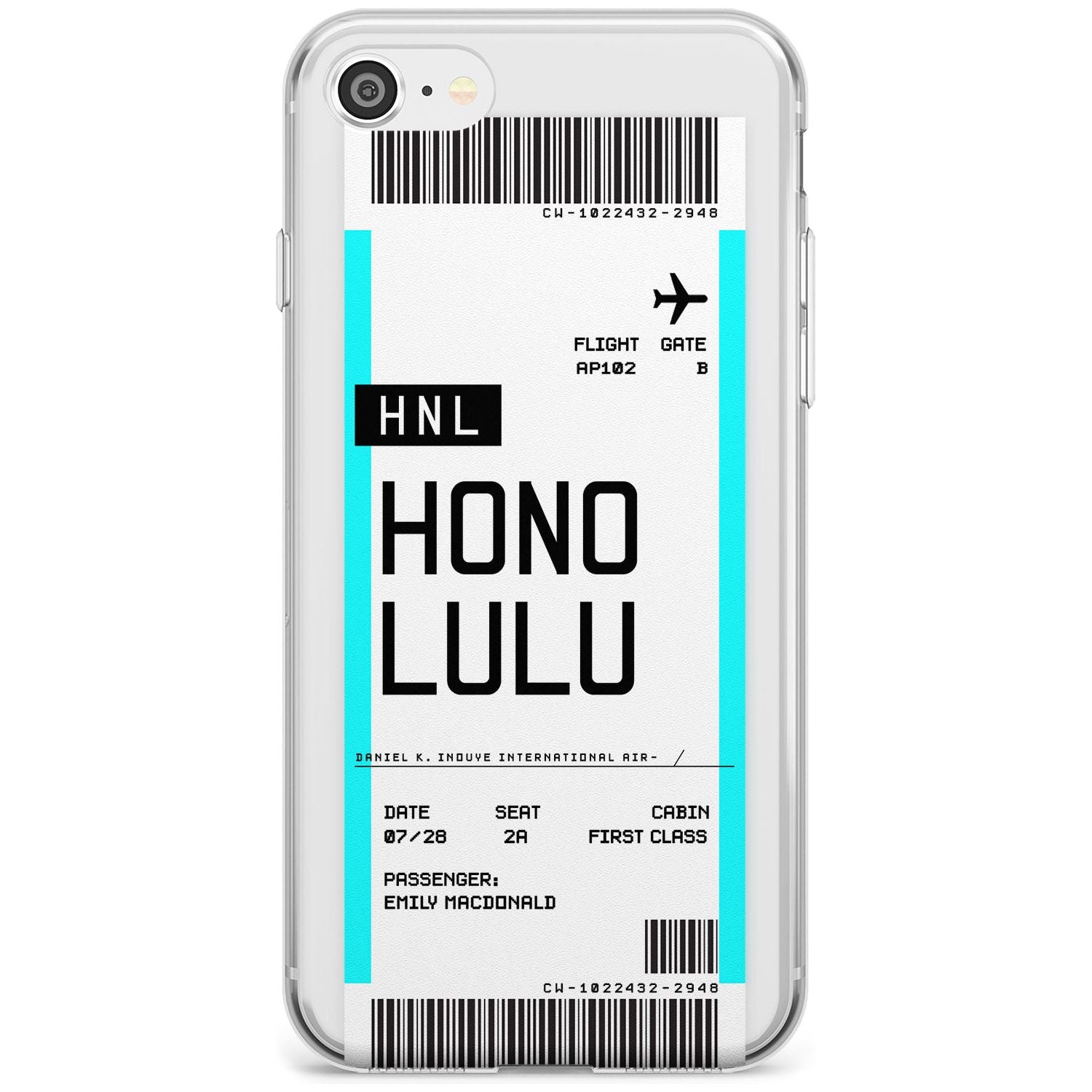 Honolulu Boarding Pass iPhone Case  Slim Case Custom Phone Case - Case Warehouse