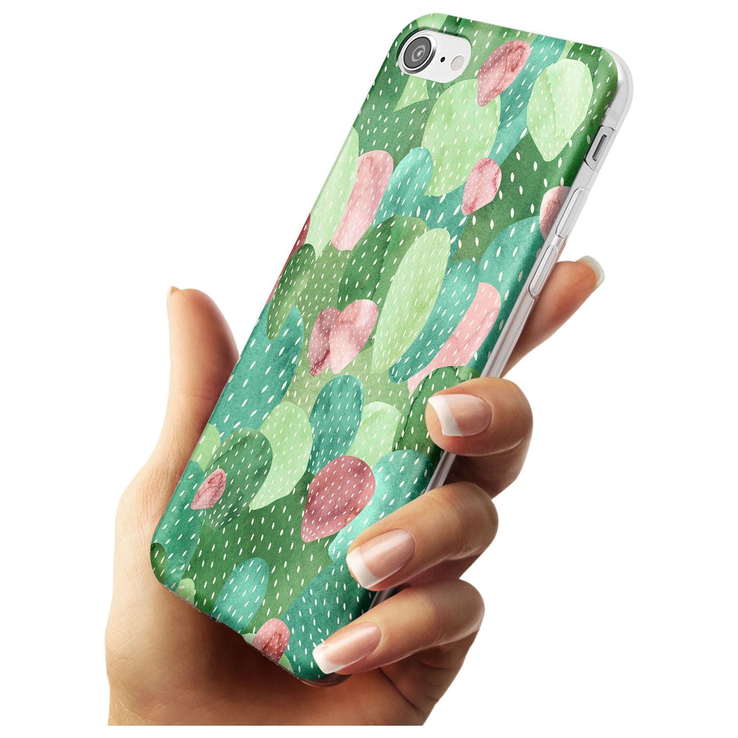 Colourful Cactus Mix Design Slim TPU Phone Case for iPhone SE 8 7 Plus