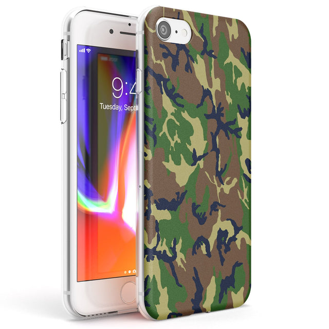 Forest Green Camo Phone Case iPhone 7/8 / Clear Case,iPhone SE / Clear Case Blanc Space
