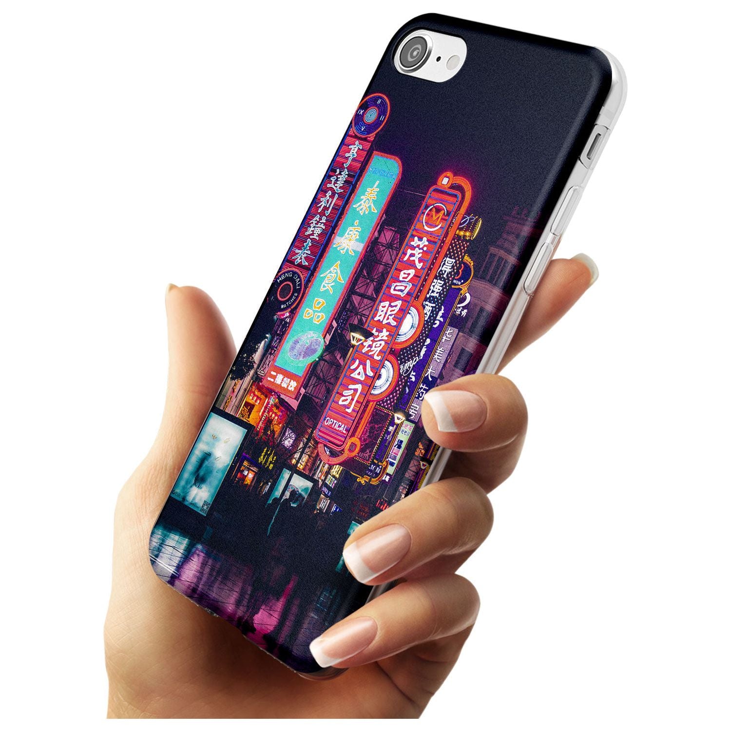 Busy Street - Neon Cities Photographs Slim TPU Phone Case for iPhone SE 8 7 Plus