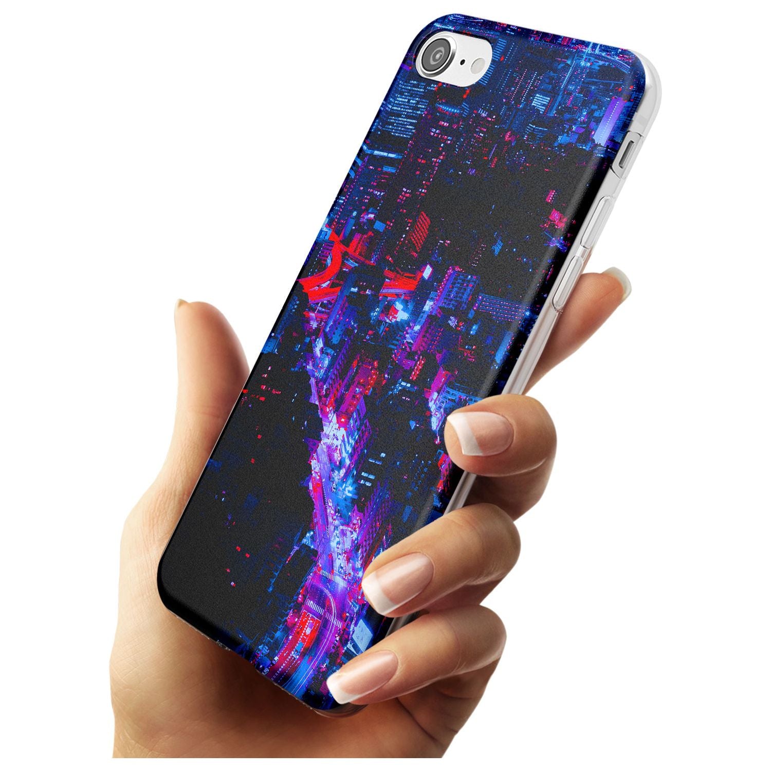 Arial City View - Neon Cities Photographs Slim TPU Phone Case for iPhone SE 8 7 Plus