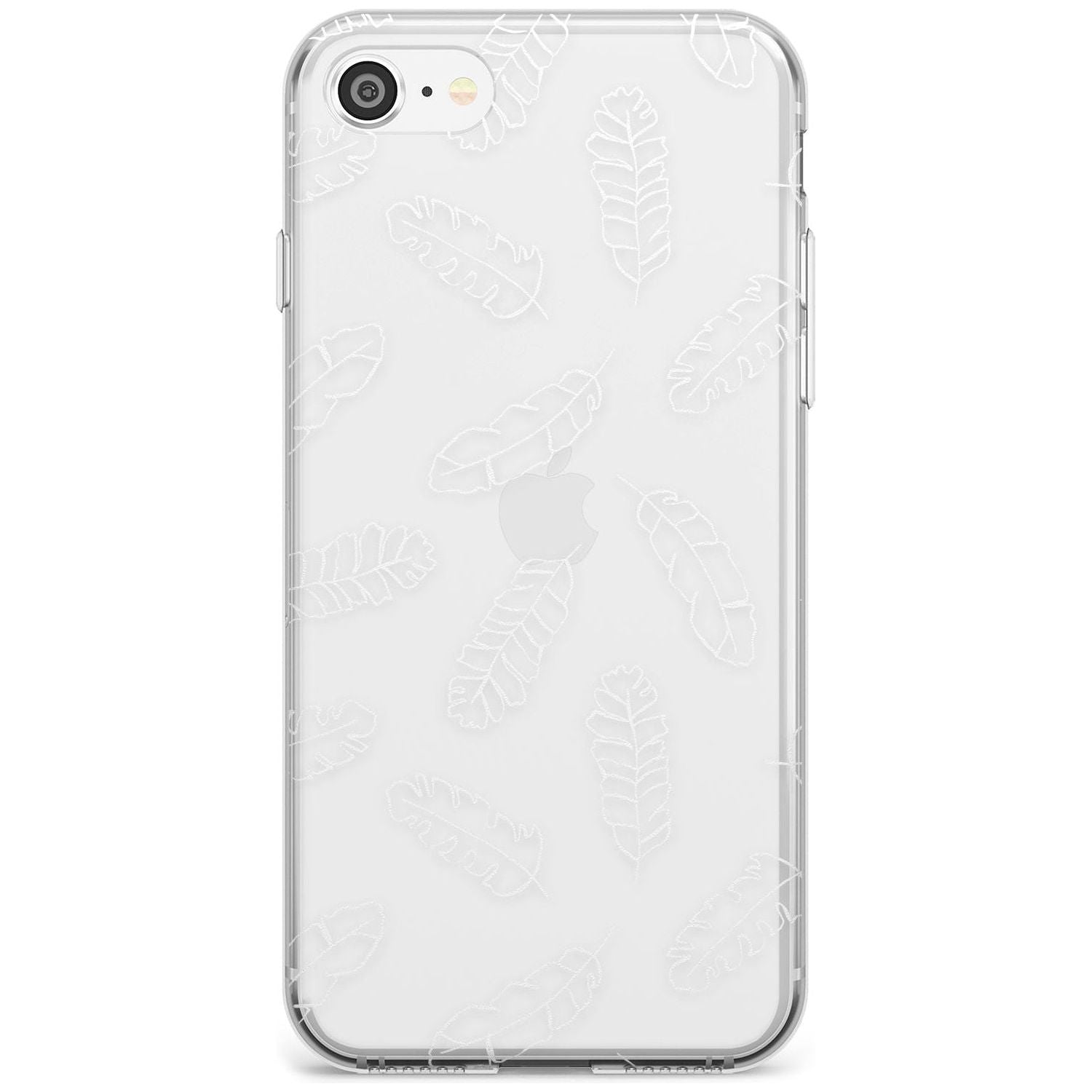Clear Botanical Designs: Palm Leaves Black Impact Phone Case for iPhone SE 8 7 Plus