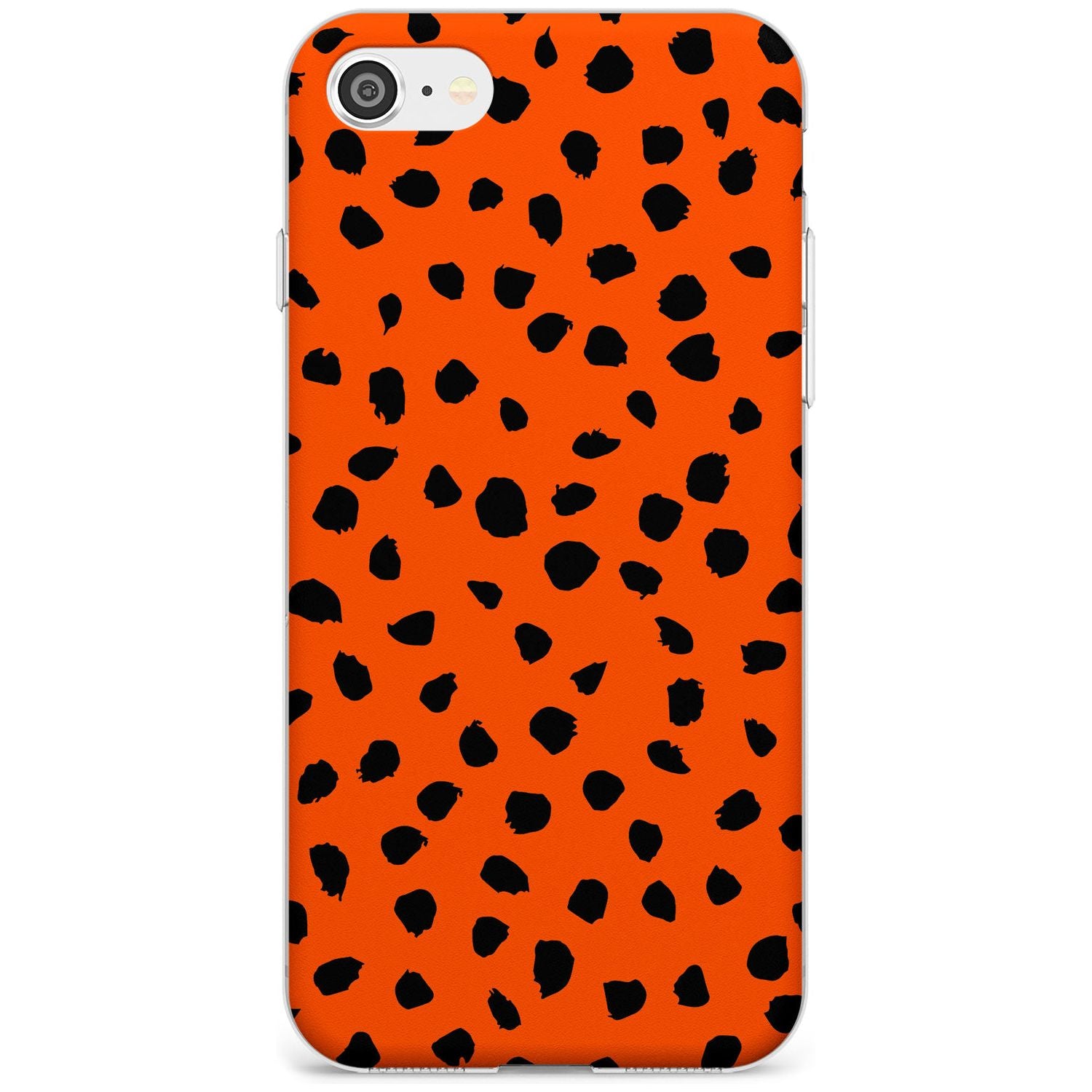 Black & Bright Red Dalmatian Polka Dot Spots Slim TPU Phone Case for iPhone SE 8 7 Plus
