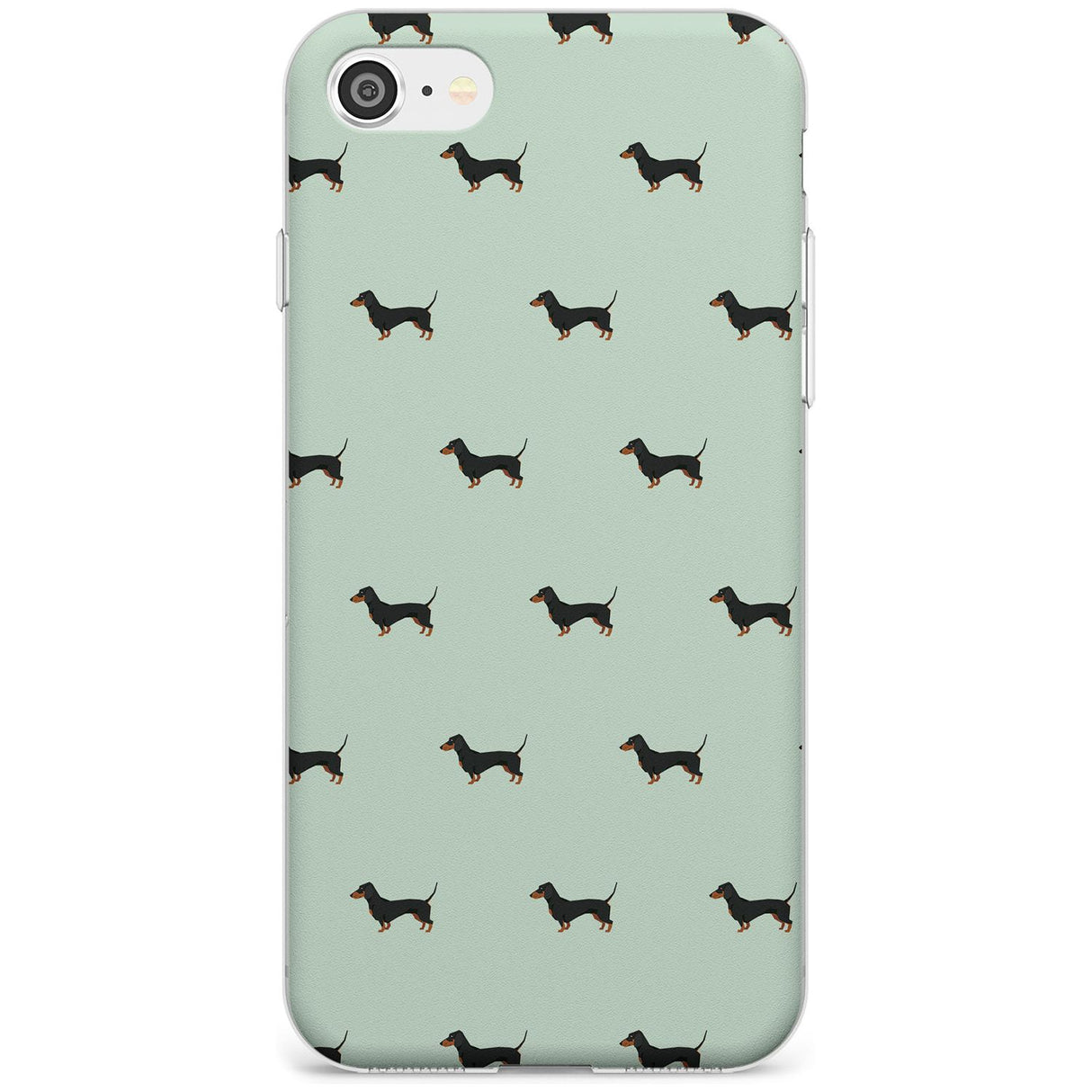 Dachshund Dog Pattern Slim TPU Phone Case for iPhone SE 8 7 Plus