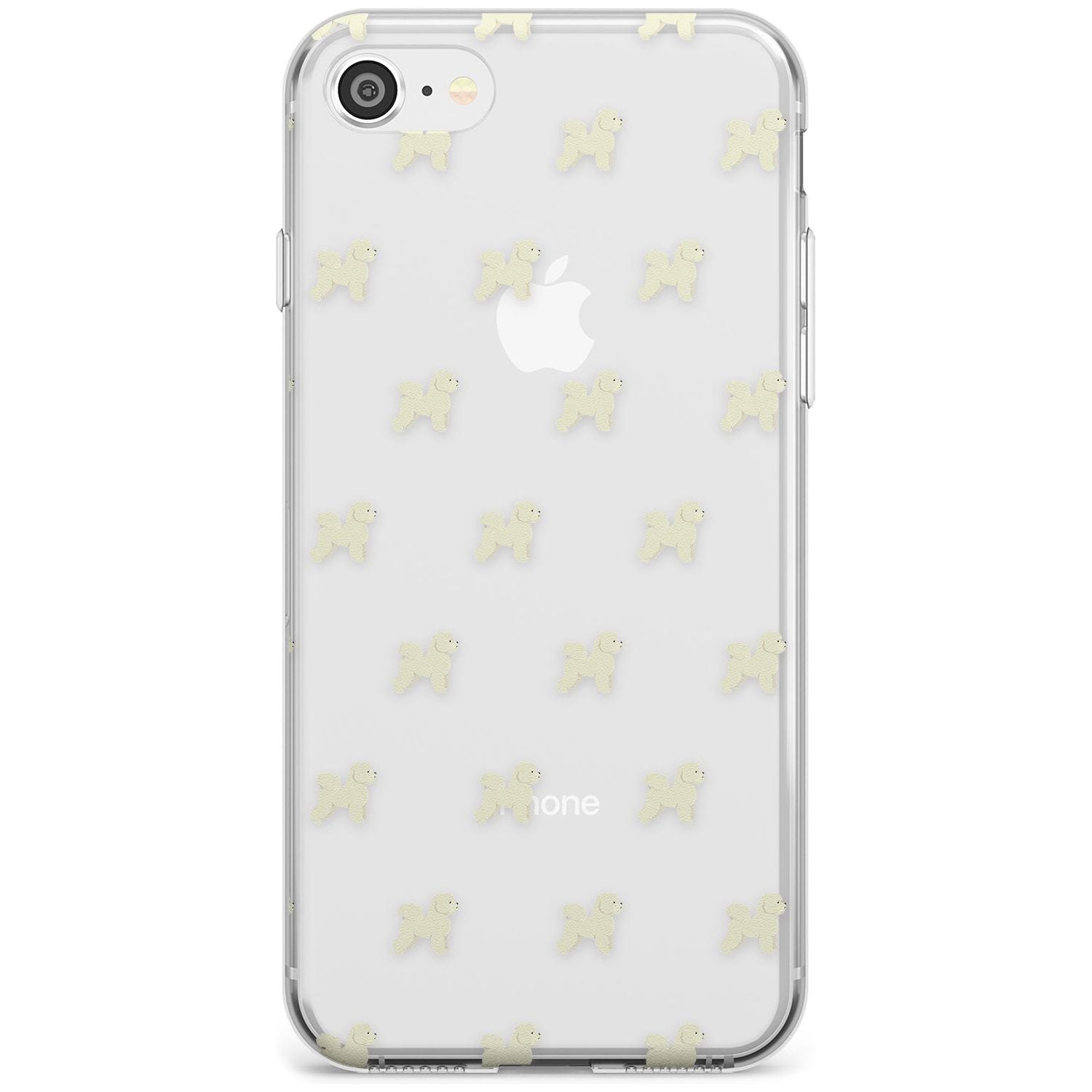 Bichon Frise Dog Pattern Clear Slim TPU Phone Case for iPhone SE 8 7 Plus