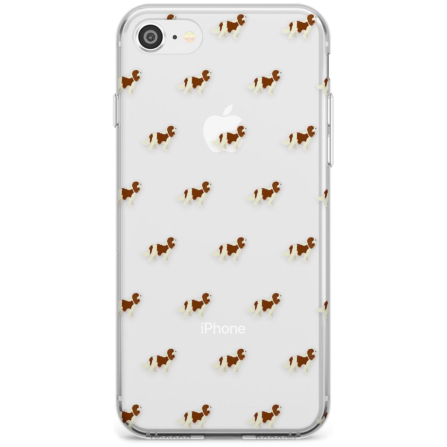 Cavalier King Charles Spaniel Pattern Clear Slim TPU Phone Case for iPhone SE 8 7 Plus