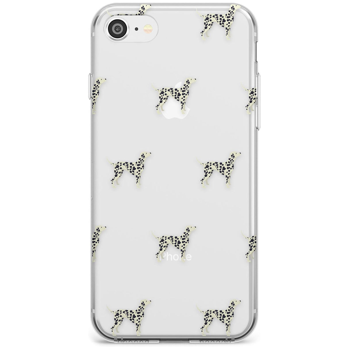 Dalmation Dog Pattern Clear Slim TPU Phone Case for iPhone SE 8 7 Plus