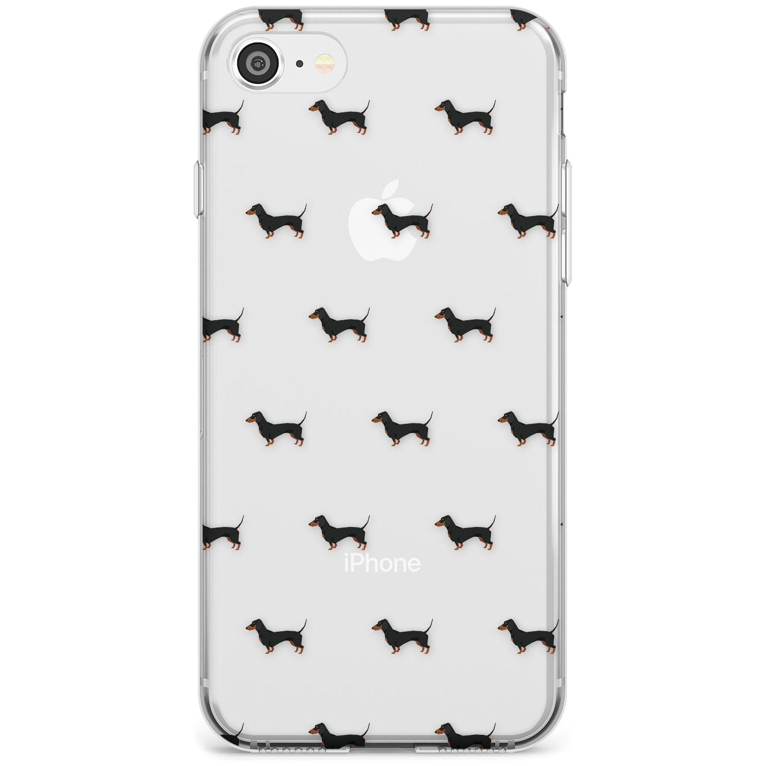 Dachshund Dog Pattern Clear Slim TPU Phone Case for iPhone SE 8 7 Plus