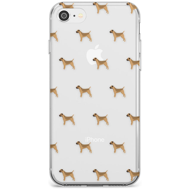 Boder Terrier Dog Pattern Clear Slim TPU Phone Case for iPhone SE 8 7 Plus