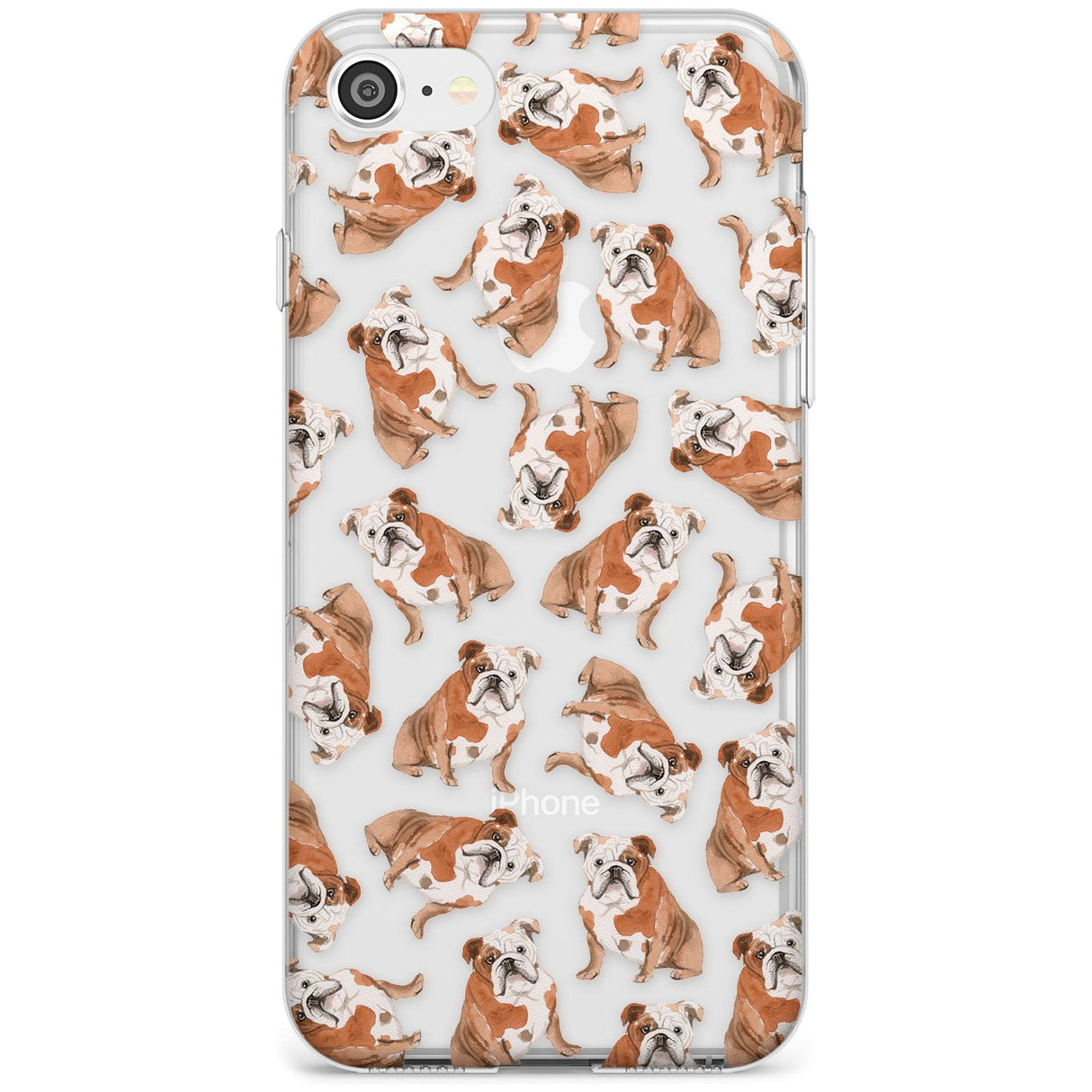 English Bulldog Watercolour Dog Pattern Phone Case iPhone 7/8 / Clear Case,iPhone SE / Clear Case Blanc Space
