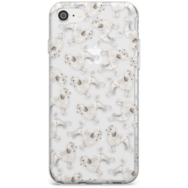 Poodle (White) Watercolour Dog Pattern Slim TPU Phone Case for iPhone SE 8 7 Plus