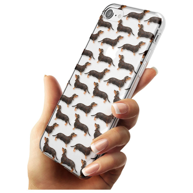 Dachshund (Black & Tan) Watercolour Dog Pattern Slim TPU Phone Case for iPhone SE 8 7 Plus