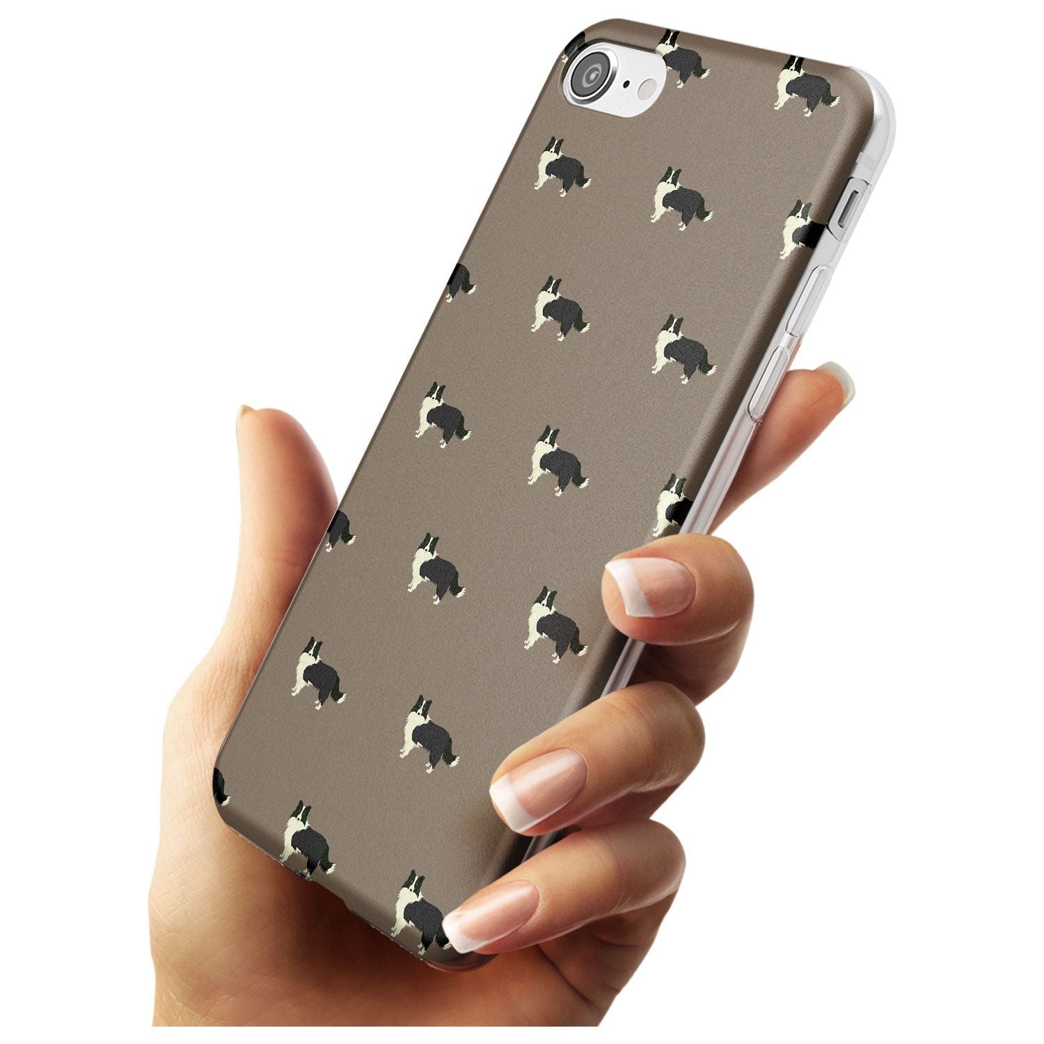 Border Collie Dog Pattern Slim TPU Phone Case for iPhone SE 8 7 Plus