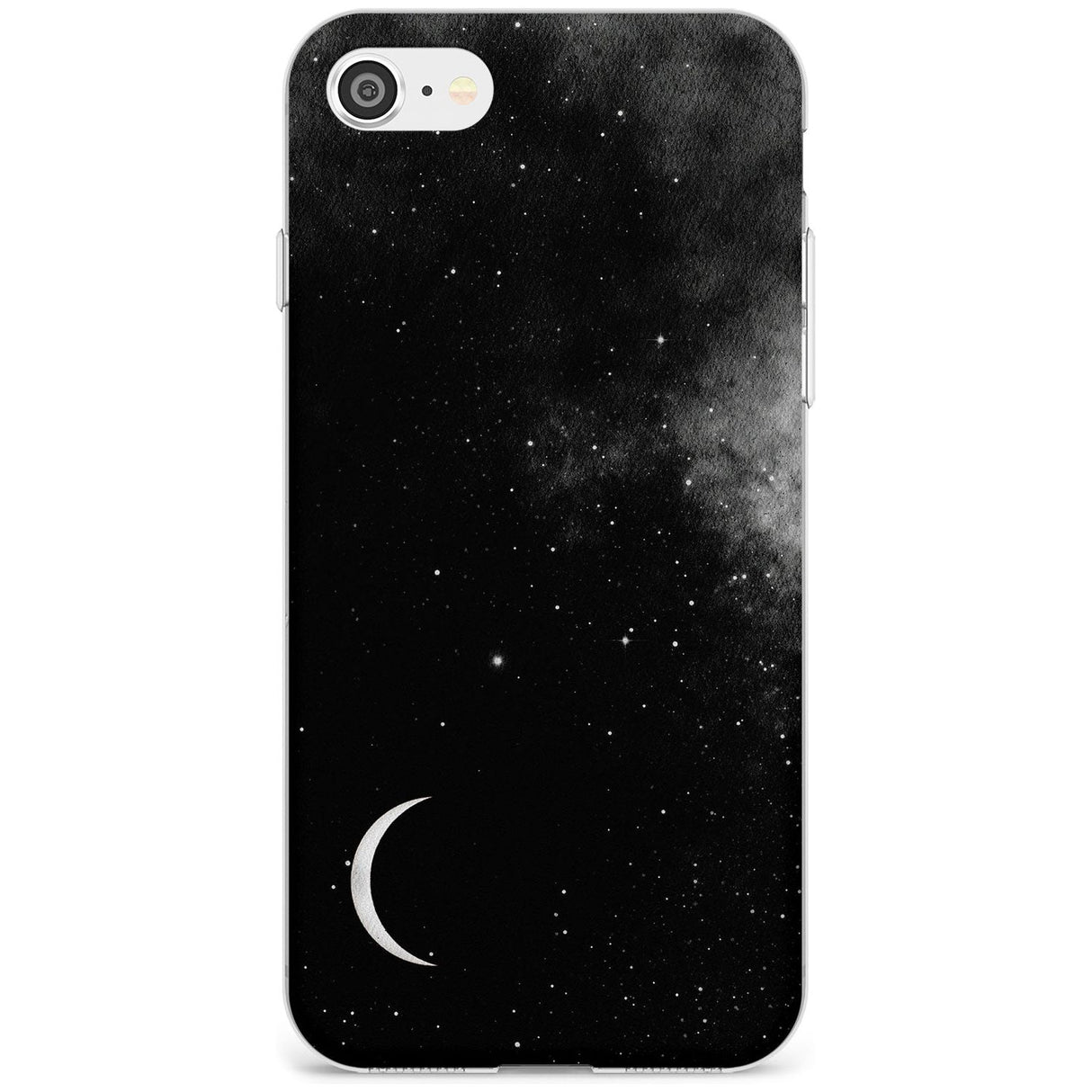 Night Sky Galaxies: Crescent Moon Phone Case iPhone 7/8 / Clear Case,iPhone SE / Clear Case Blanc Space