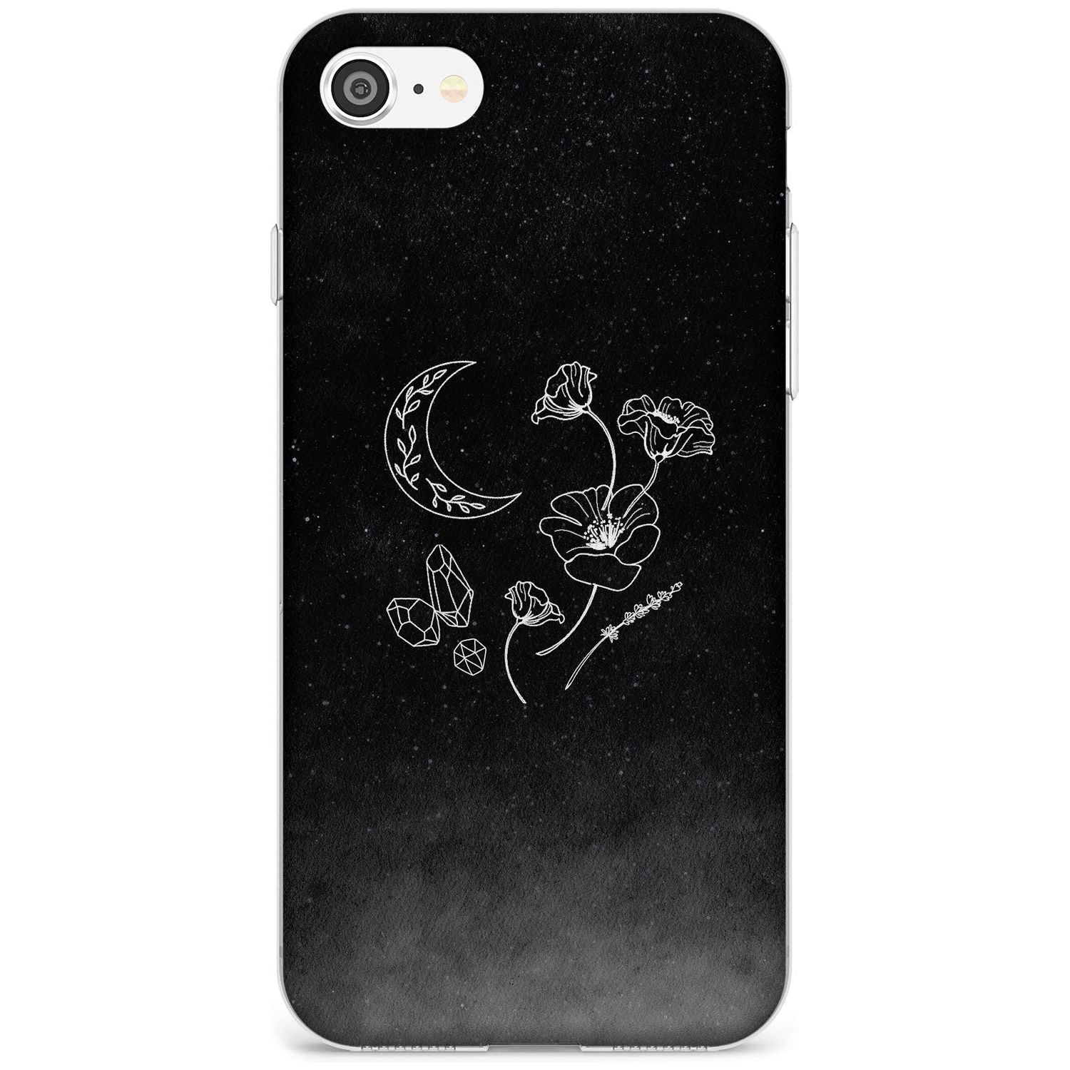 Crescent Moon Collection Black Impact Phone Case for iPhone SE 8 7 Plus