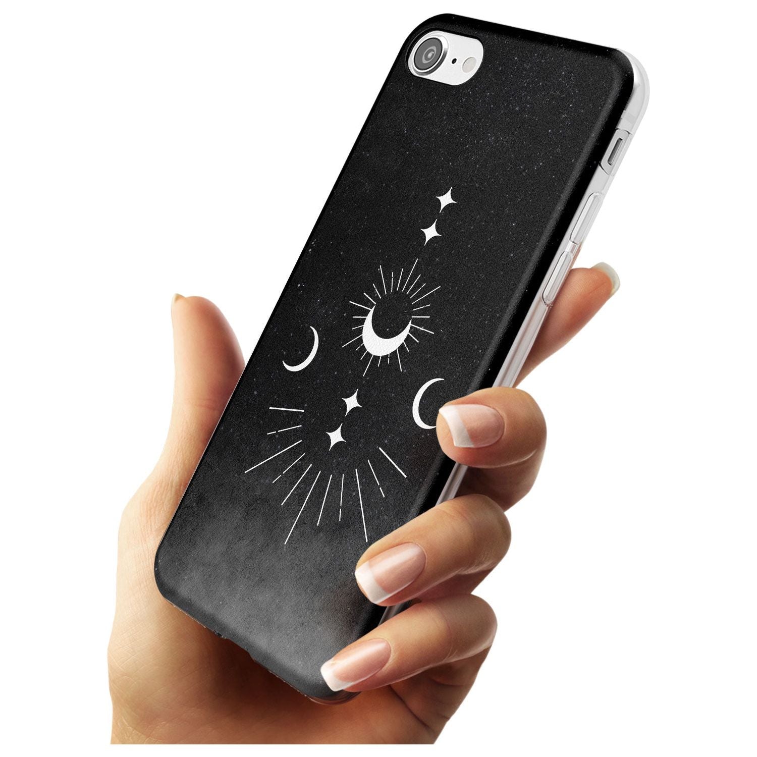 Small Moon Mandala Black Impact Phone Case for iPhone SE 8 7 Plus