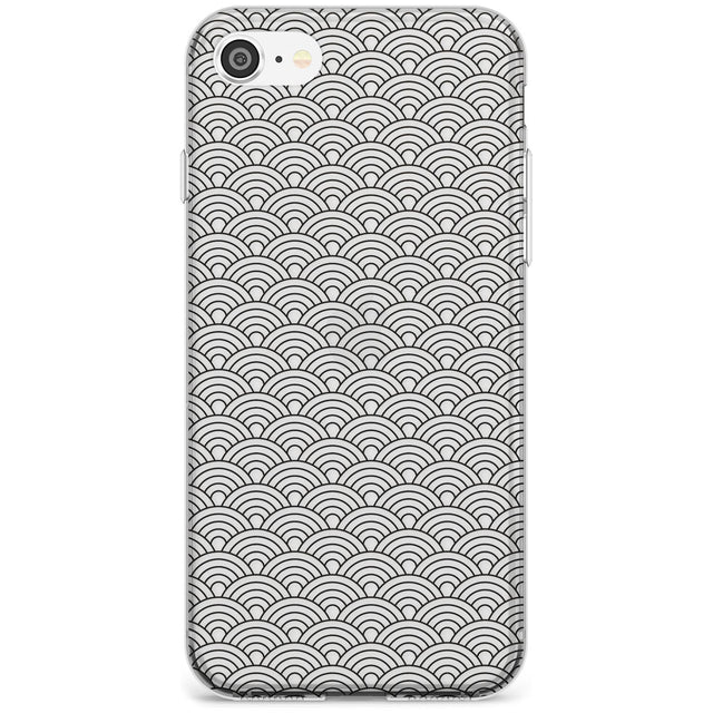 Abstract Lines: Scalloped Pattern Black Impact Phone Case for iPhone SE 8 7 Plus