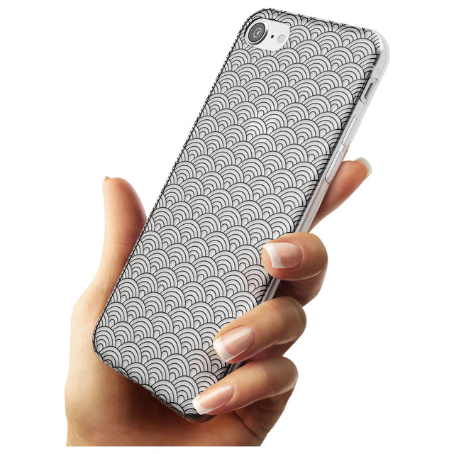 Abstract Lines: Scalloped Pattern Black Impact Phone Case for iPhone SE 8 7 Plus