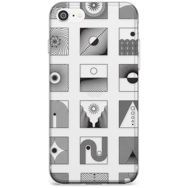 Abstract Lines: Mixed Pattern #2 Black Impact Phone Case for iPhone SE 8 7 Plus
