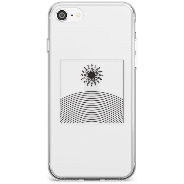 Framed Linework: Rising Sun Black Impact Phone Case for iPhone SE 8 7 Plus
