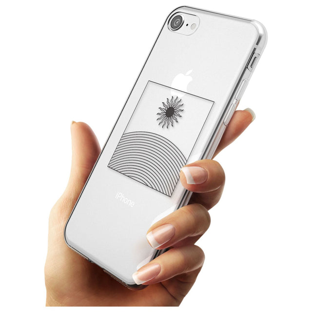 Framed Linework: Rising Sun Black Impact Phone Case for iPhone SE 8 7 Plus