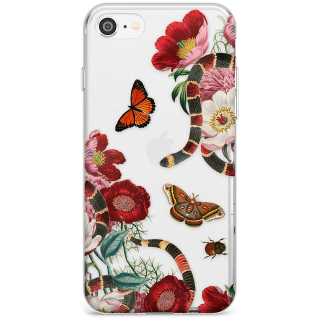 Botanical Snake  Black Impact Phone Case for iPhone SE 8 7 Plus