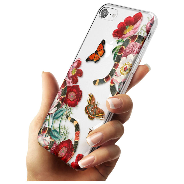 Botanical Snake  Black Impact Phone Case for iPhone SE 8 7 Plus
