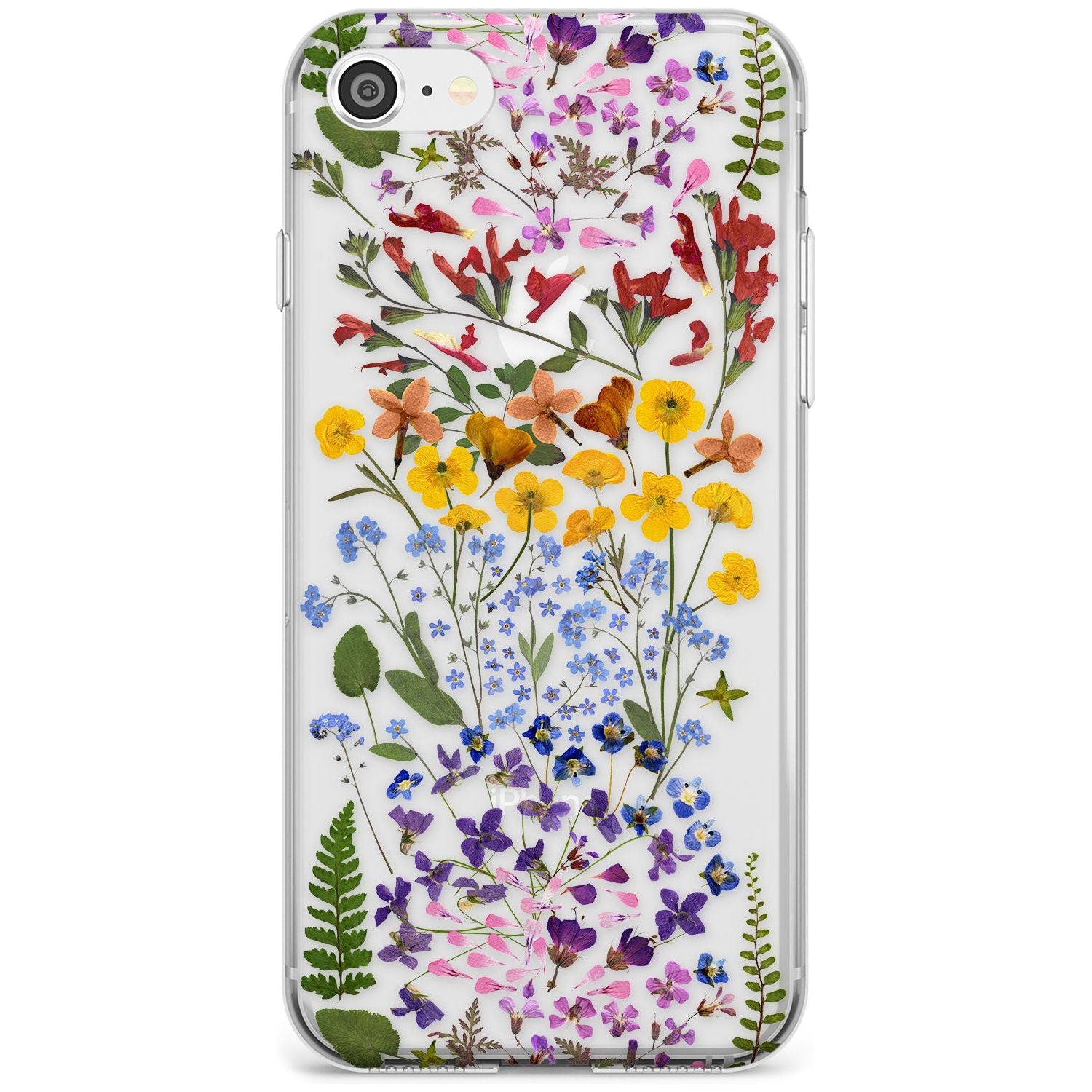 Wild Flower Stripe Design Slim TPU Phone Case for iPhone SE 8 7 Plus