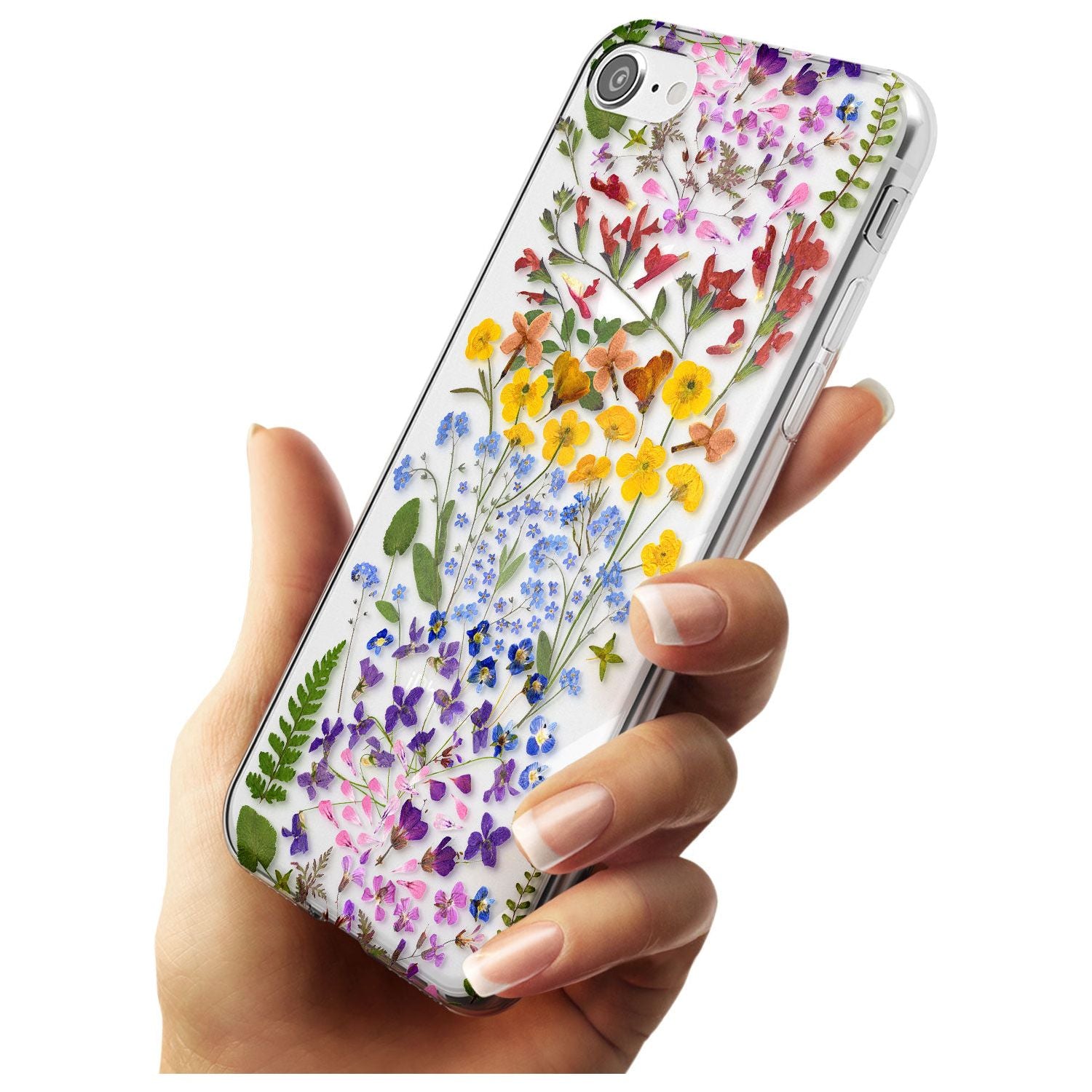 Wild Flower Stripe Design Slim TPU Phone Case for iPhone SE 8 7 Plus