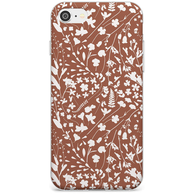 Wildflower Cluster on Terracotta Slim TPU Phone Case for iPhone SE 8 7 Plus