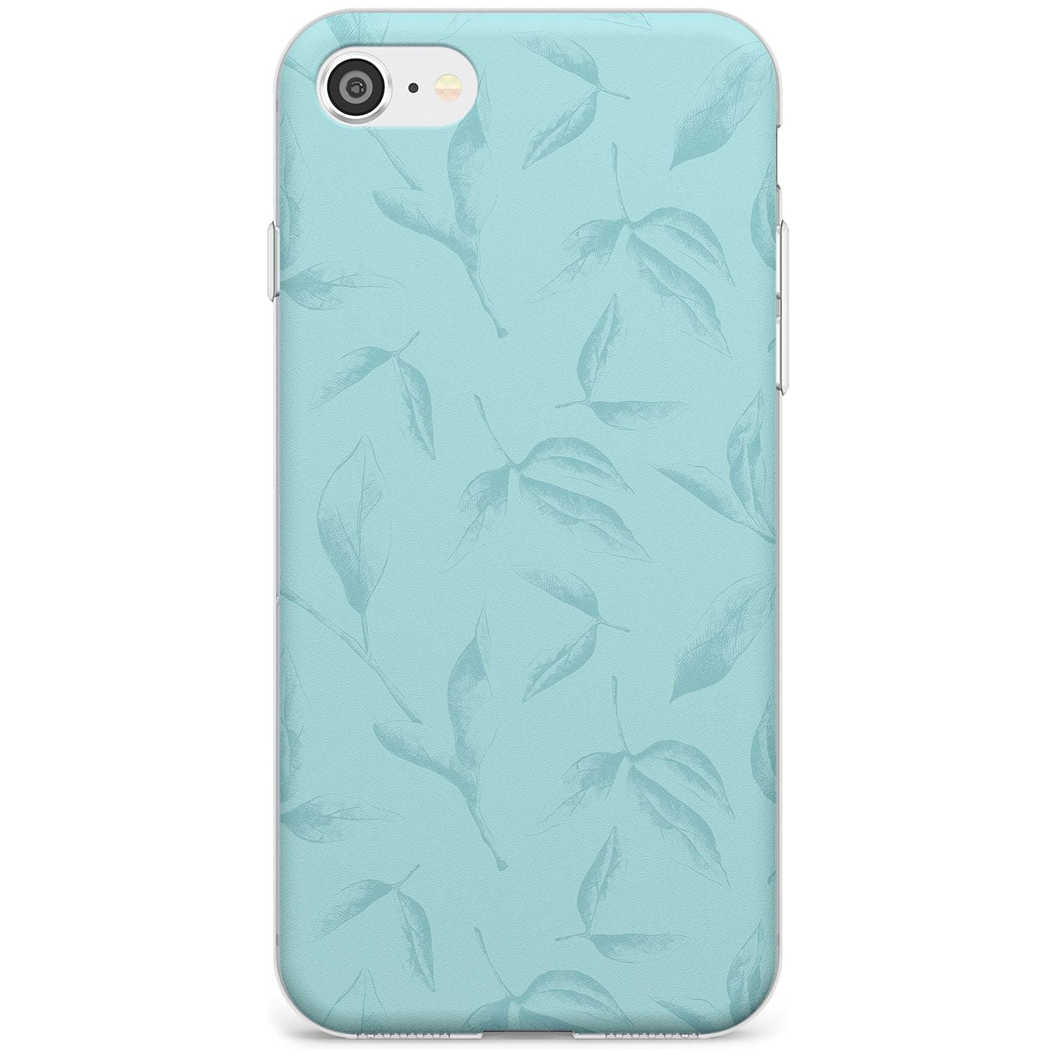 Blue Leaves Vintage Botanical Slim TPU Phone Case for iPhone SE 8 7 Plus