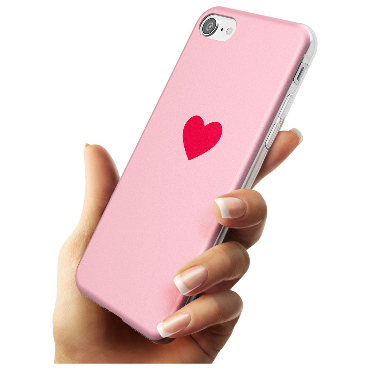 Single Heart Red & Pink Slim TPU Phone Case for iPhone SE 8 7 Plus
