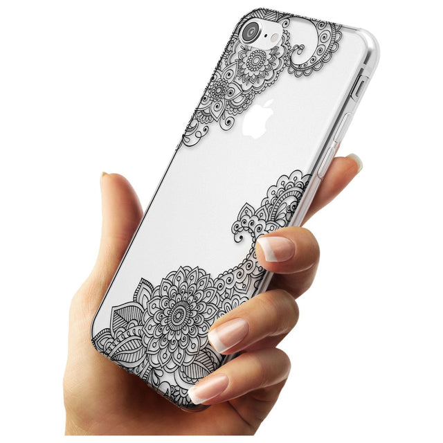 Black Henna Botanicals Slim TPU Phone Case for iPhone SE 8 7 Plus