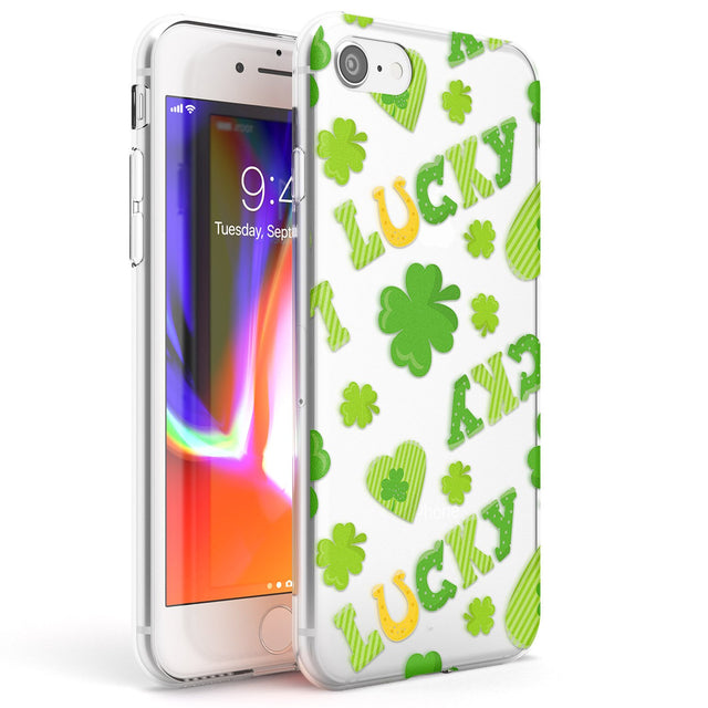 Lucky Irish Clover Phone Case iPhone 7/8 / Clear Case,iPhone SE / Clear Case Blanc Space