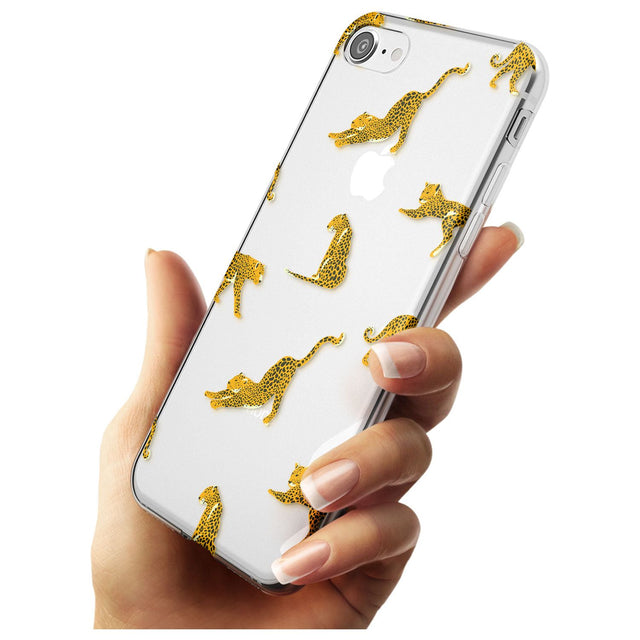 Clear Jaguar Jungle Cat Pattern Slim TPU Phone Case for iPhone SE 8 7 Plus