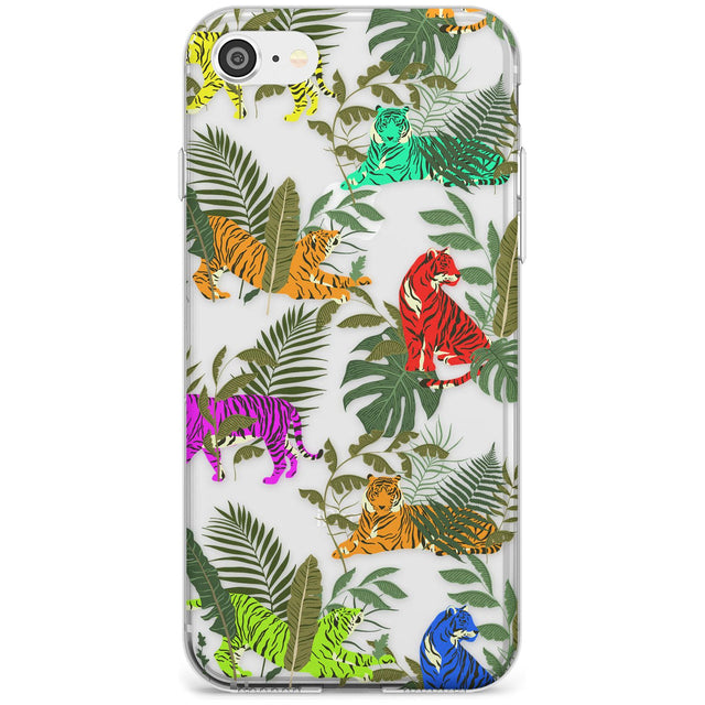 Colourful Tiger Jungle Cat Pattern Slim TPU Phone Case for iPhone SE 8 7 Plus