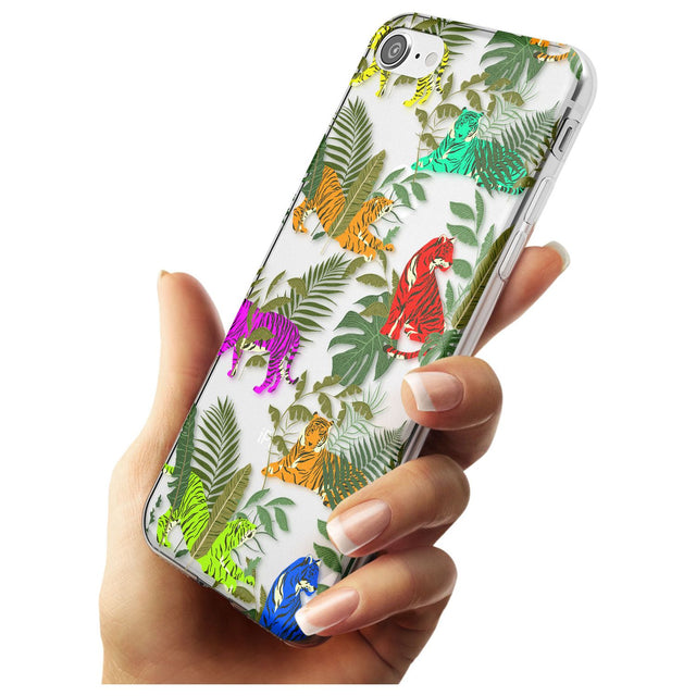 Colourful Tiger Jungle Cat Pattern Slim TPU Phone Case for iPhone SE 8 7 Plus