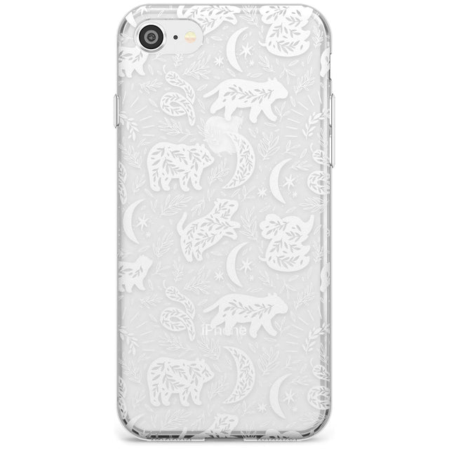 Forest Animal Silhouettes: White/Clear Phone Case iPhone 7/8 / Clear Case,iPhone SE / Clear Case Blanc Space