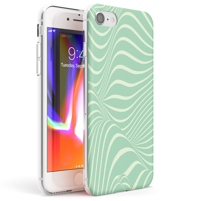 Mint Green Distorted Line Phone Case iPhone 7/8 / Clear Case,iPhone SE / Clear Case Blanc Space