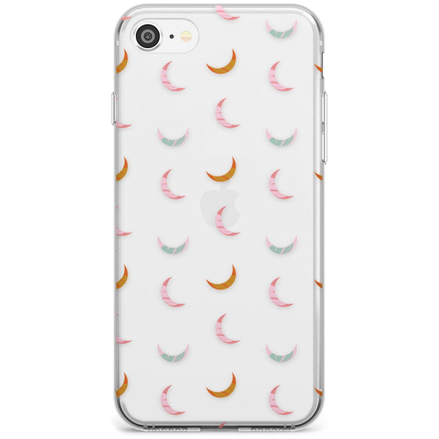 Colourful Crescent Moons Black Impact Phone Case for iPhone SE 8 7 Plus