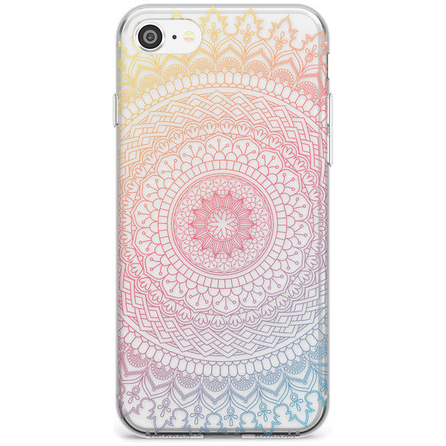 Large Rainbow Mandala Transparent Design Black Impact Phone Case for iPhone SE 8 7 Plus