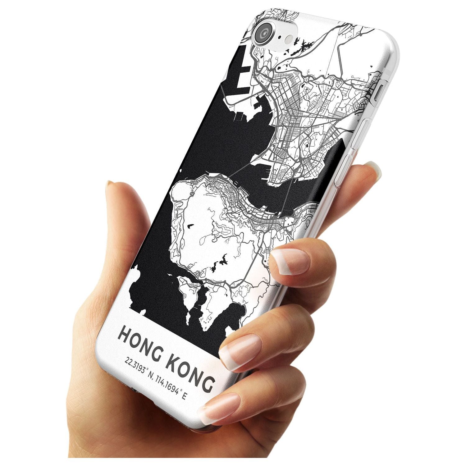 Map of Hong Kong Slim TPU Phone Case for iPhone SE 8 7 Plus