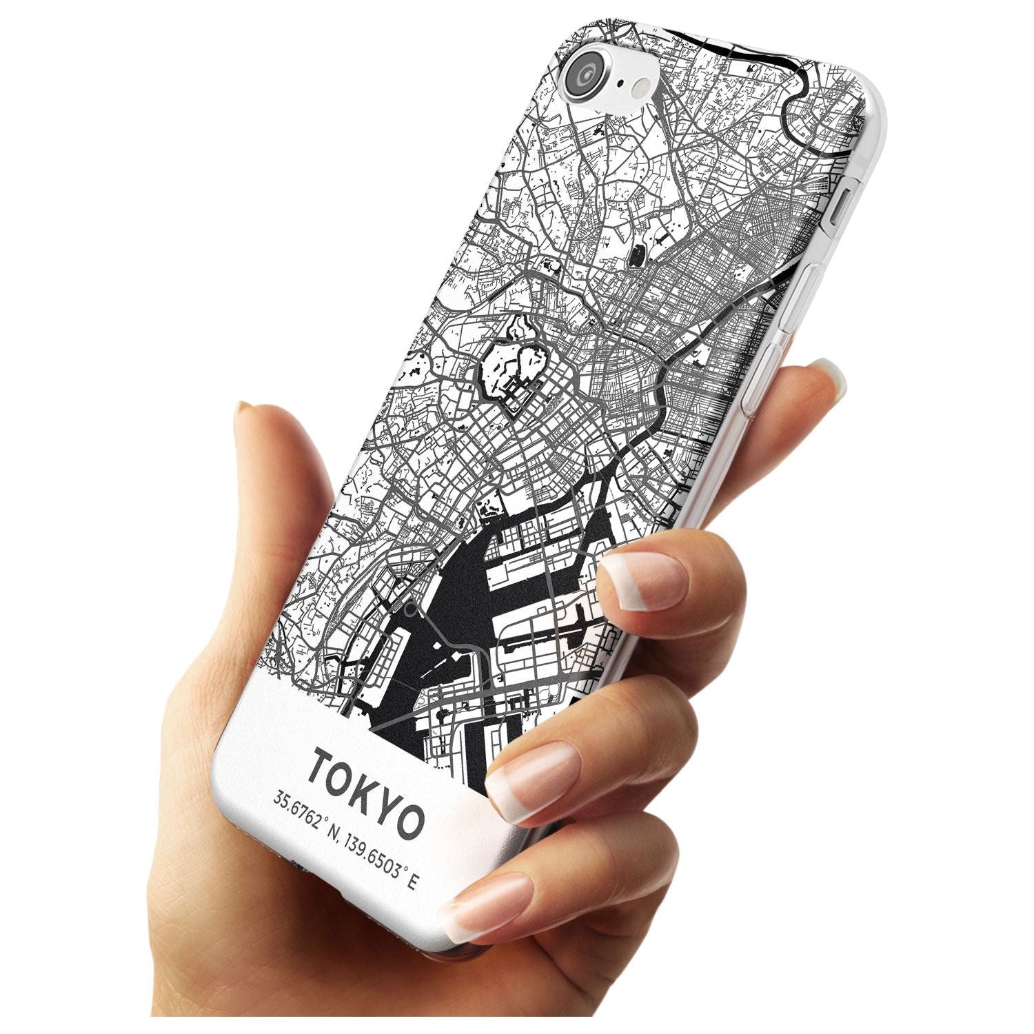 Map of Tokyo, Japan Slim TPU Phone Case for iPhone SE 8 7 Plus