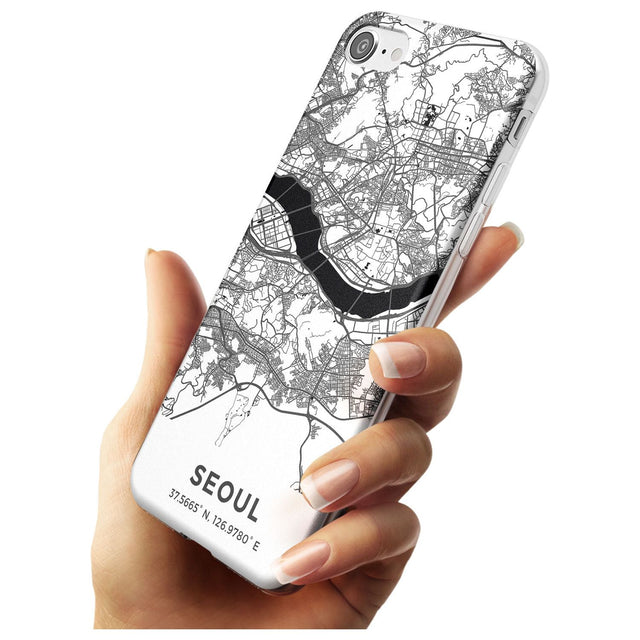 Map of Seoul, South Korea Slim TPU Phone Case for iPhone SE 8 7 Plus