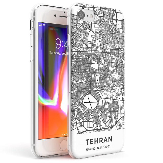 Map of Tehran, Iran Phone Case iPhone 7/8 / Clear Case,iPhone SE / Clear Case Blanc Space