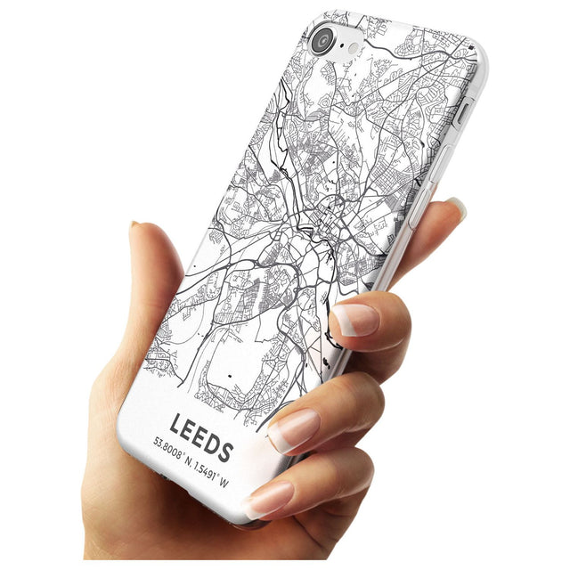 Map of Leeds, England Slim TPU Phone Case for iPhone SE 8 7 Plus